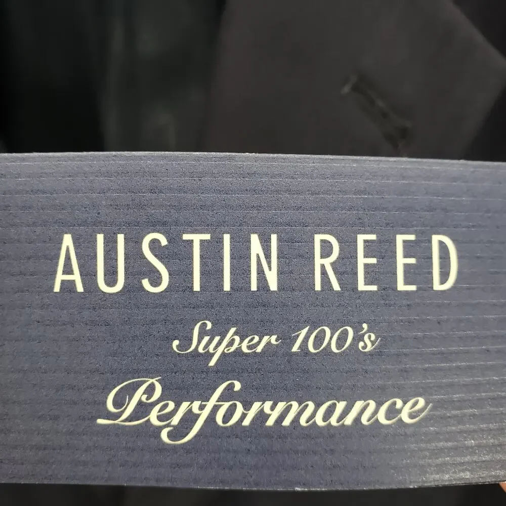 Austin Reed New Black Wool Super 100's Herringbone Suit Jacket 44R